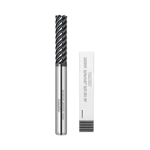 Tools Extra Long Carbide End Mills,6 Flute Square Milling Cutter，High Helix Angle for High Hardness Steel Finshing Milling Processing - 3/8 Shank (3/8-3.0" 1PCS) - size: EXL 3/8-3" 6F 1PC