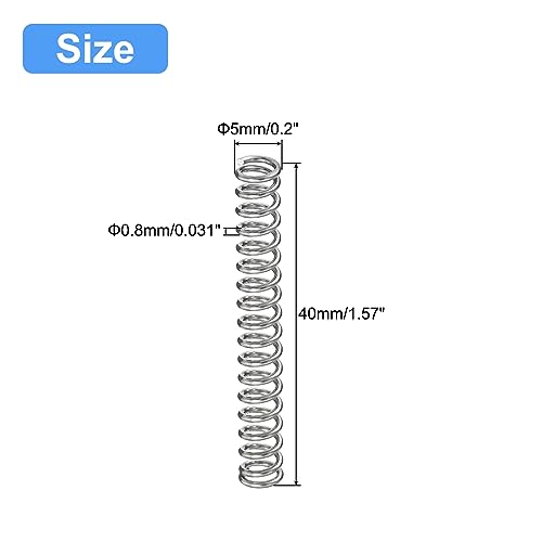 uxcell 5Pcs Compression Spring 304 Stainless Steel 5mmOD,0.8mmWD,50mmFL - size: 0.8mmx5mmx50mm