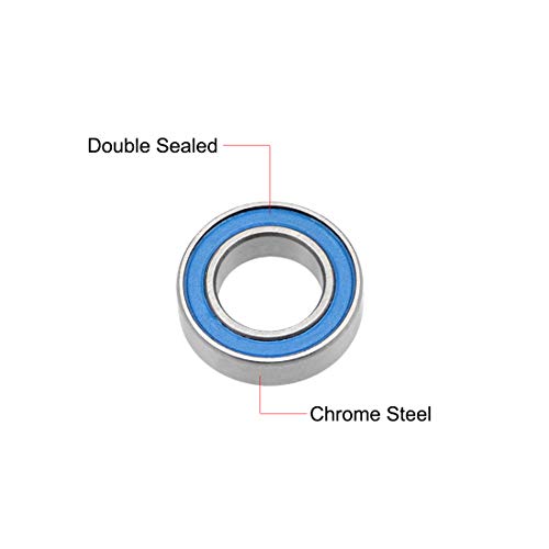 uxcell MR148-2RS Deep Groove Ball Bearings 8mm Inner Dia 14mm OD 4mm Bore Double Sealed Chrome Steel Blue Seal Z2 20pcs - size: 8mmx14mmx4mm