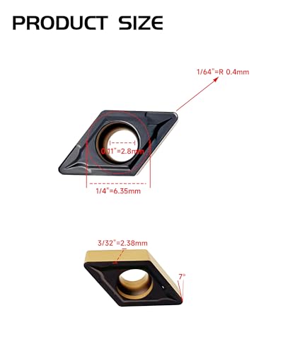 10Pcs DCMT11T308 DCMT32.52 Carbide Turning Inserts - size: DCMT 32.52 DCMT11T308 10pcs