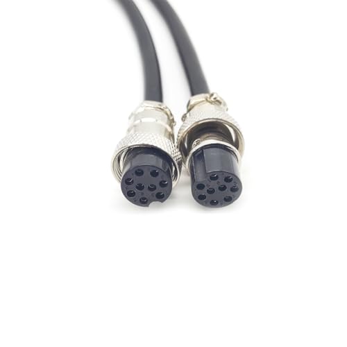 3.28 ft GX20 9 Pin Double Female Cable, GX20 9Pins Female to Female Head Aviation Cordset Electrical Connector Panel Mount Circular Metal Adapter Cordset for Ships 5A 200V 20AWG (1meter) - size: GX20 9Pin