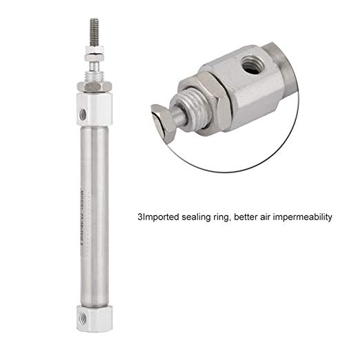 Oumefar 45mm Stroke Pneumatic Cylinder Piston Double-Acting Air Cylinder Single Threaded Rod M4*0.7 Stainless Steel Cylinder with Matching Nuts