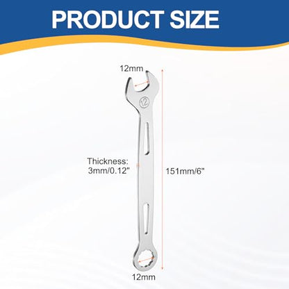 HARFINGTON 2Pcs Combination Wrench 12mm Metric 12-Point Box and Open End - size: 12mm
