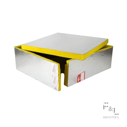 F&L Johns Manville Duct Insulation Panels – 1" to 2" Thick, 24"x24" and 24"x48" – HVAC Thermal Fiberglass Insulation for Sheet Metal Duct Systems R4, R6 & R8 Ductboard (1in x 24in x 24in)
