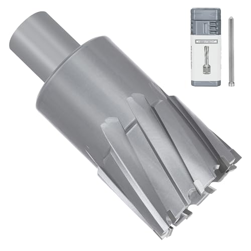 KEENTECH Carbide-Tipped Annular Cutter, 1-5/8" Diameter x 2" Depth, 3/4" Weldon Shank (2 Flat), High Speed Cutting TCT Mag Drill Bit with Pilot Pin for Harder Material, Stainless Steel, Cast Iron - size: 1-5/8" Dia * 2" Depth
