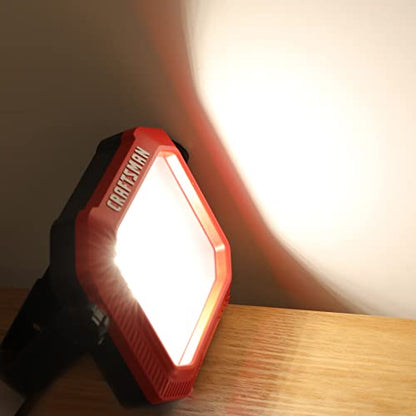 CRAFTSMAN 1100 Lumens 4000K LED Tiltable Portable Work Light, 1 PK - color: Red