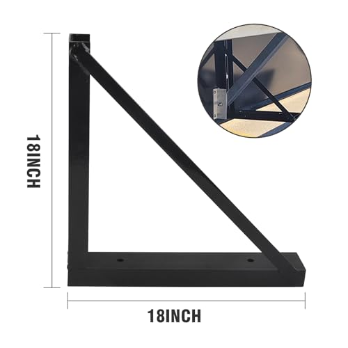 3 PCS 18 x 18 Inch Black Welded Structural Steel Mounting Brackets - size: 18"x18" Welded-3PCS