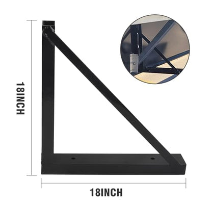 3 PCS 18 x 18 Inch Black Welded Structural Steel Mounting Brackets - size: 18"x18" Welded-3PCS