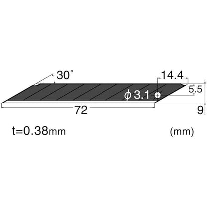 NT Cutter 9mm Snap-Off Extra-Sharp Precision Blades, 30 Degree, Black, 10-Blade/Pack, 1 Pack (BA15P) - size: 30 degree, style: Black, Extra Sharp 10-pack