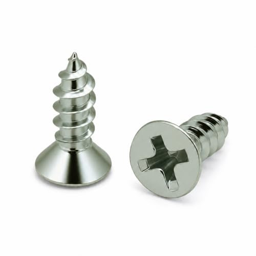 BCP Fasteners #10 x 1/2" Stainless Steel Flat Head Wood Screws, 100 Pack - size: #10 x 1/2"