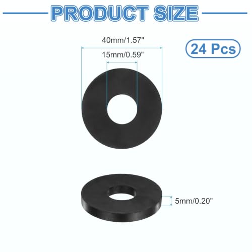uxcell 24Pcs Rubber Vibration Isolation Washers 40mm OD x 15mm ID x 5mm Thk - size: 40mm OD x 15mm ID x 5mm Thick