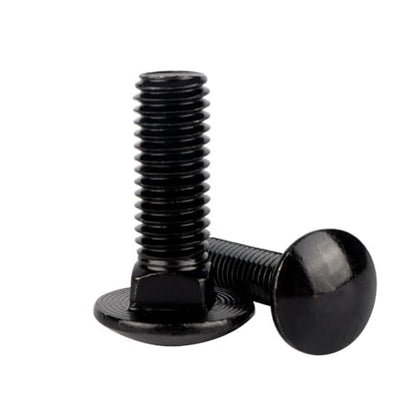 1/2-13 x 2 Carriage Bolts Screws Black Finish, Round Head Square Neck, 304 Stainless Steel 18-8, UNC Full Machine Coarse Thread, 5Pcs - size: 1/2-13 x 2" (5 Pcs)