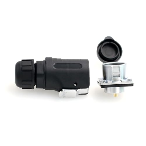 HangTon LP20 5 Pin Connector Waterproof 30 Amp Power Industrial Equipment Male Cable Plug Female Panel Mount Socket, Gold Plated Contact - color: Male Plug and Female Socket, size: 5-pin