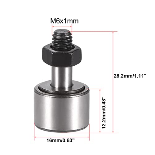 Cam Follower Track Runner Bearings, CF6/KR16 Needle Roller Bearing 16mm Roller Diameter Stud Type Track Cam Followers for Machine Tool Guide Rail and 3D Printers 4pcs - size: CF6/(KR16)