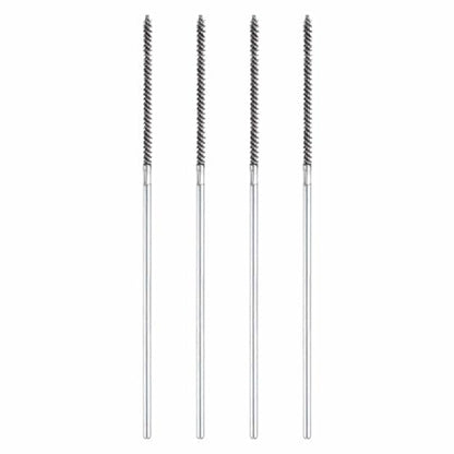 HARFINGTON 4pcs Wire Bore Brush 6 x 1/8" 1/8 Inch Shank Stainless Steel Bristles Cleaning Brush for Clean Car Part Tube Kitchen Garage - size: 6 inches