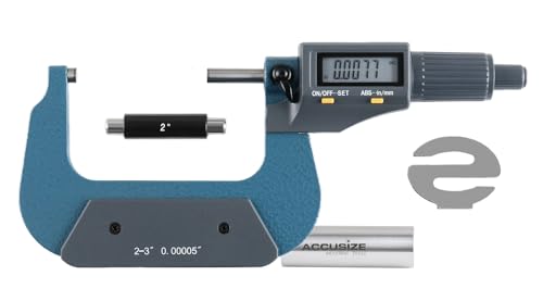 Accusize Industrial Tools Outside Micrometer, 2-3 in/50-75 mm, MD71-0003 - size: 2-3"