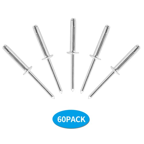 Jiozermi Aluminum Tri-Fold Rivets, 5/32" x 1", Silver - color: Silver, size: 5/32" x 1"