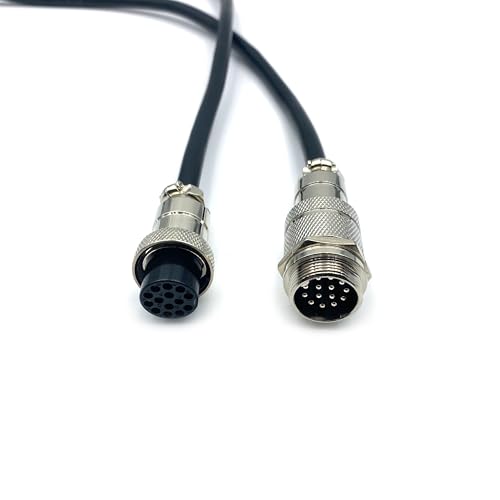 3.28 ft GX20 14 Pin Male to Female Cable, GX20 14Pins Female to Male Head Aviation Cordset Electrical Connector Panel Mount Circular Metal Adapter Cordset for Ships 5A 200V 22AWG (1meter) - size: GX20 14Pin