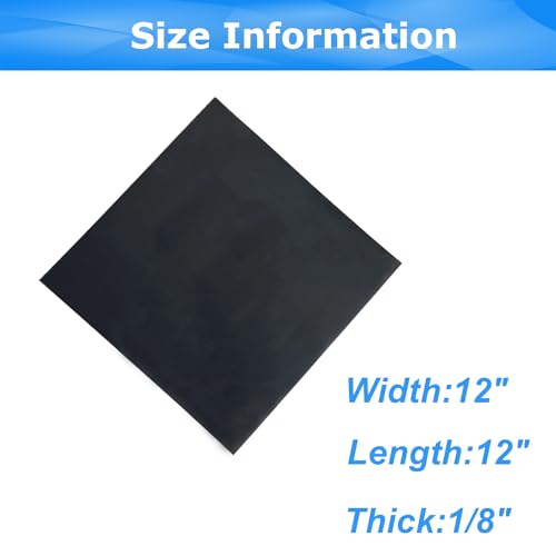 Solid Rubber Sheets,Rolls & Strips 1/8 (.125)" Thick X 12" Wide X 12" Long - size: 12"X12"X1/8", style: No Adhesive