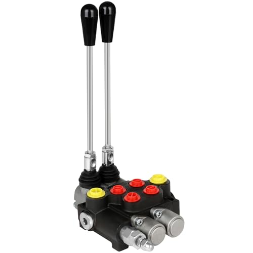 Hydraulic Flow Control Valve 2 Spool 13 GPM G Ports Hydraulic Directional Control Valves Adjustable Relief Double Acting Parallel Center Tractor Loader W/Small Tractors/Tanks Loaders Log Splitters - size: 2 Spool 13 GPM