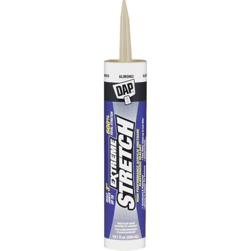 DAP Extreme Stretch Acrylic Urethane Premium Elastomeric Sealant, Almond, 10.1 Oz (7079818717) - color: Almond, size: 10.1 Fluid ounce