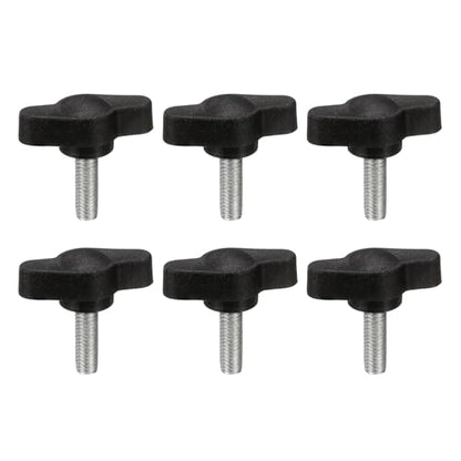 PATIKIL M5 x 16mm Tee Wing Thumb Screws, 6Pcs Carbon Steel Mechanical Handle Bolt Thumb Screws for Remove Replace Hand Clamping Tightening Knobs Power Supply, Black - size: M5 x 16mm