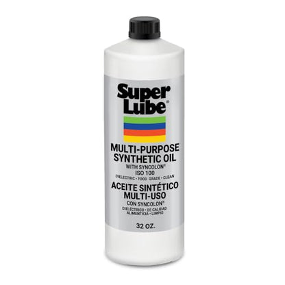 Super Lube 51030 Synthetic Oil with PTFE, High Viscosity, 1 quart Bottle, Translucent White - size: 32 fl oz