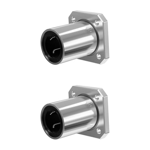 2PCS LMK12UU Square Flange Linear Ball Bearings, 12mm Bore Dia, 21mm OD, 30mm Length with Double Side Rubber Seal for CNC,3D Printer - size: LMK12UU Size 12x21x30mm