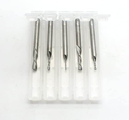 TMAX 5p Carbide Downcut Inlay Router Bits, 1/32"-1/8" Cutting, 1/8" Shank - size: 5pc assorted