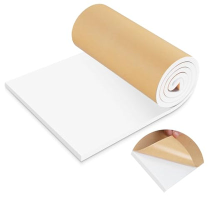 LSGCQ Sponge Neoprene Foam Padding Self Adhesive Foam Sheets, White - color: White, size: 12" Wide x 1/2" Thick x 118" Long