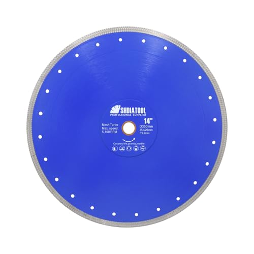 SHDIATOOL 14 Inch Diamond Saw Blade Cutting Porcelain Tile Ceramic Granite Marble Brick - size: 14 Inch(350mm)