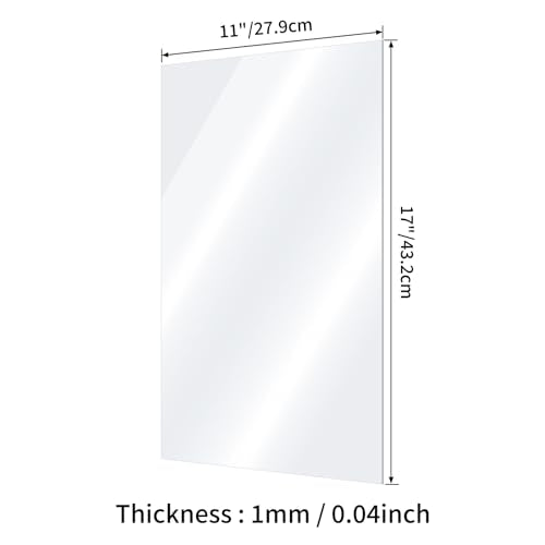 4 Pack 11x17 Clear Plexiglass Sheets for Frame Sheet Replacement - size: 11x17-4pcs