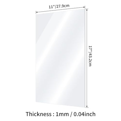4 Pack 11x17 Clear Plexiglass Sheets for Frame Sheet Replacement - size: 11x17-4pcs