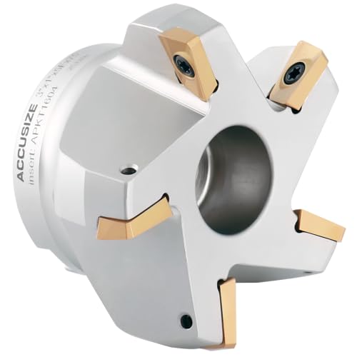 Accusize Indexable Face Mill, 3 in, 75 Deg, 5 APKT1604 Inserts, 0028-2602 - size: 3"