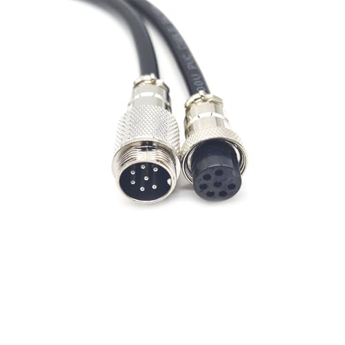 3.28 ft GX16 7 Pin Male to Female Cable, GX16 7Pins Female to Male Head Aviation Cordset Electrical Connector Panel Mount Circular Metal Adapter Cordset for Ships 5A 125V 22AWG (1meter) - size: GX16 7Pin