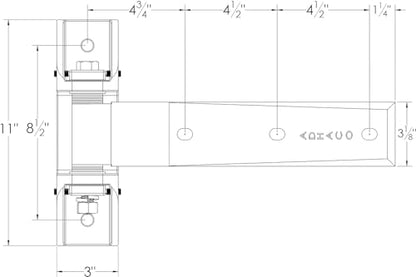 Heavy Duty Strap Hinge - Adhaco H-412 Left Hinge 6-Way Adjustable