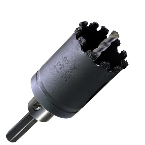 1-3/8 inch Carbide Grit Hole Saw Cutter for Hardy Plank Air Brick Stucco Drywall Fiber Cement siding Backer Board Plasterboard - color: 1-3/8"