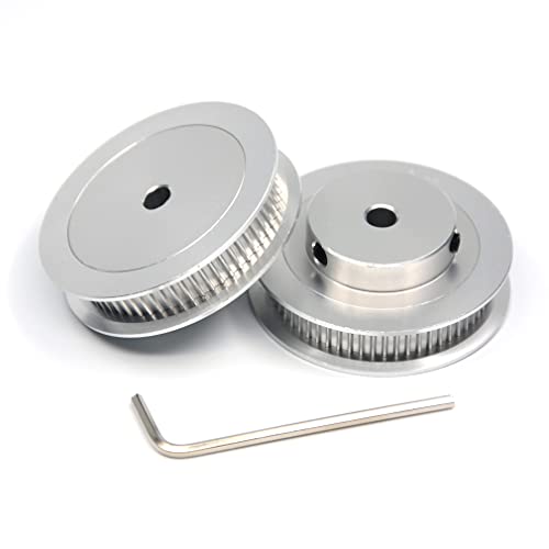 2PCs Aluminum 2GT Timing Pulley 60 Teeth Bore 5mm for 3D Printer CNC Machine 6mm Width 2GT Timing Belt - size: 60 teeth, style: 5mm bore, for 6mm belt
