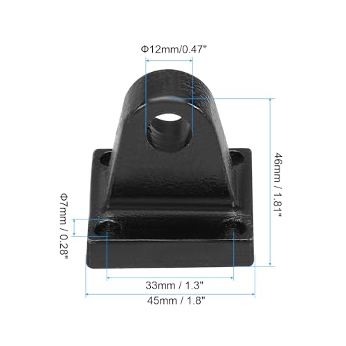 PATIKIL 45x45x46mm Air Cylinder Foot Flange Foot Flange Foot Flange Rod Pivot Clevis Pneumatic Mounting Bracket Rear Mount Parts, Black - size: 45x45x46mm