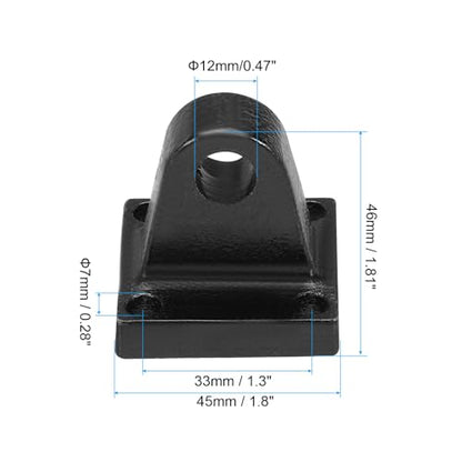 PATIKIL 45x45x46mm Air Cylinder Foot Flange Foot Flange Foot Flange Rod Pivot Clevis Pneumatic Mounting Bracket Rear Mount Parts, Black - size: 45x45x46mm