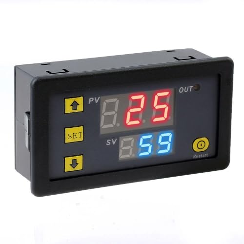 Delay Relay Module, ICSTATION DC 12V 10A Timer Relay 0-999s/min/h Digital Time Delay Switch with LED Display Timer Cycle Delay Module for Light Water Pump Engine - style: DC 12V