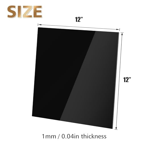 Egofine 12" x 12" Black Plexiglass Sheets 12 Pack 0.04 Inch Cast Acrylic Sheet Thick for DIY Craft Projects, Painting, Photography, Sign, Display Stand, Home Decor, Easy to Cut - color: Black, size: 12x12"