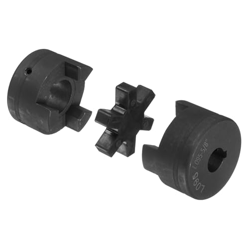 uxcell 5/8" to 1" L095 Flexible 3-Piece L-Jaw Coupling Coupler Set & Buna-N NBR Rubber Spider for Log Splitter Hybrid Equipment - size: 5/8 " to 1"