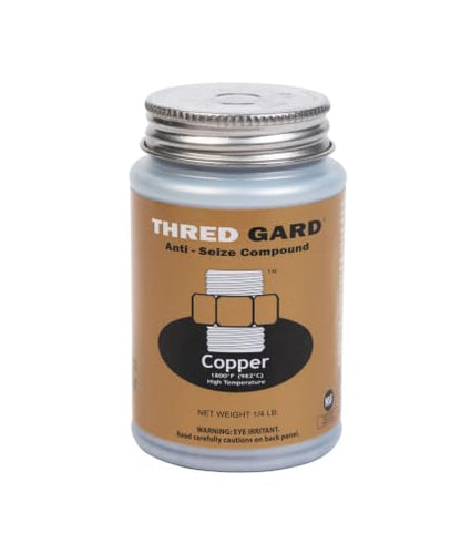 Gasoila Thred Gard Copper-Based Anti-Seize & Lubricating Compound with Brush Applicator, 1/4 lb – High-Temperature Resistant Up to 1000°F, Non-Dripping, Non-Hardening Formula for Nuts, Bolts, Valves - size: 1/4 Pounds