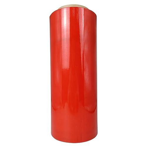 Red Stretch Wrap Plastic Wrap Roll 12”×1000ft 80 Gauge Storage for Packing - color: Red