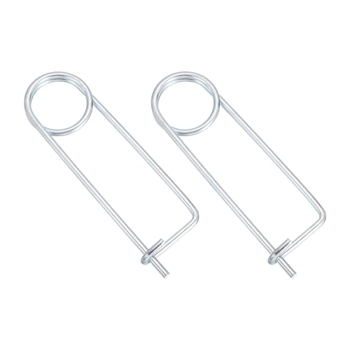 MECCANIXITY 2pcs Steel Brooch Cotter Pins, 0.24x7.87 Inch (6x200mm) Brooch Shape Cotter Safety Spring Pin, Quick Locking Fastener for Garden, Farm, Lawn, Rectangle - size: M6x200mm
