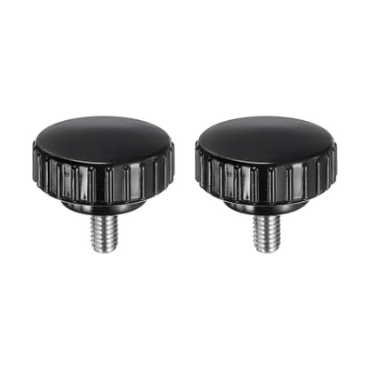 uxcell 2pcs Knurled Clamping Knobs M6 x 12mm Metric 304 Stainless Steel Male Thread Thumb Screw on Type 30mm Plastic Round Head Threaded Hand Bolt Stud Knobs Black - size: M6 x 12mm x 30mm