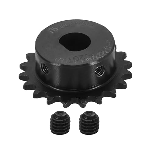 uxcell #25 Chain Roller Sprocket 12x11mm D-Shape Hole 20 Tooth C45 Carbon Steel ANSI #25 Roller Sprocket Round Hole with Set Screws for ISO 04C Chain Black - size: 12x11mm D-shape Hole 20 Tooth