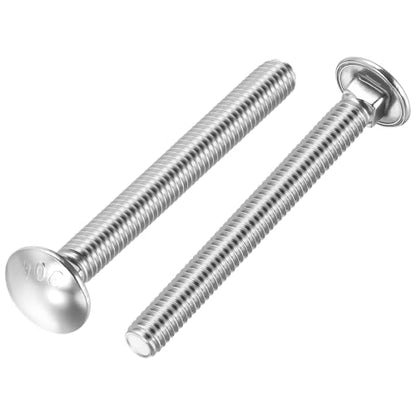 25Pcs 5/16"-18x4 Carriage Round Head Square Neck Bolt 304SS - color: Silver, size: 5/16"-18x4"
