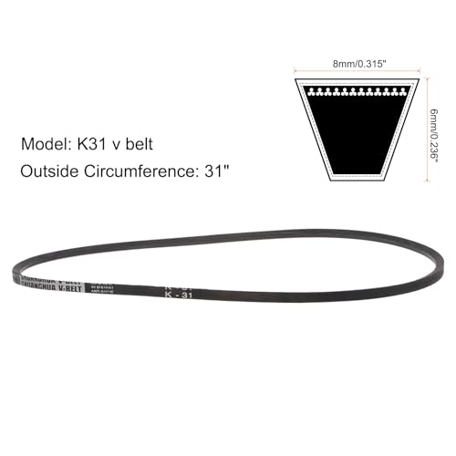 uxcell 2pcs K31 Rubber V Belt, K Section V-Belt 31" Outside Circumference x 0.315" Width x 0.236" Thick, Industrial Power Transmission Belt - size: K31